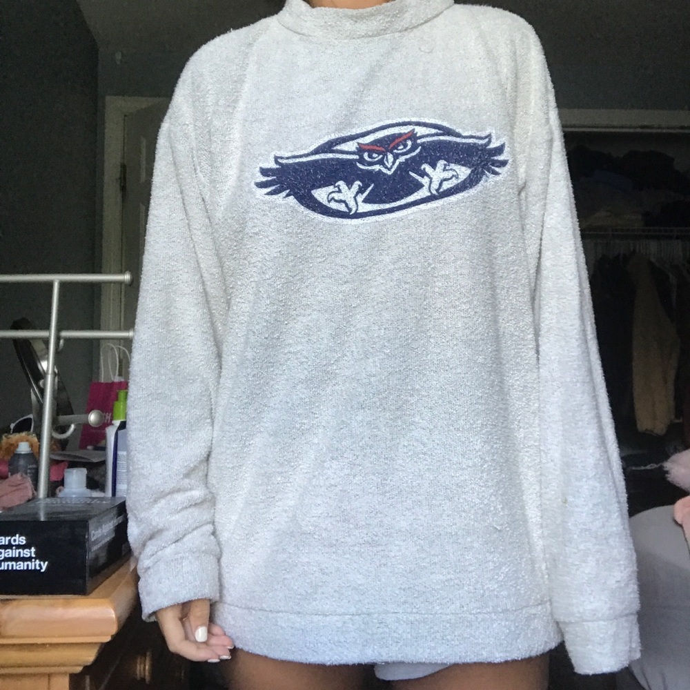 Oversized terry cloth sweatshirt